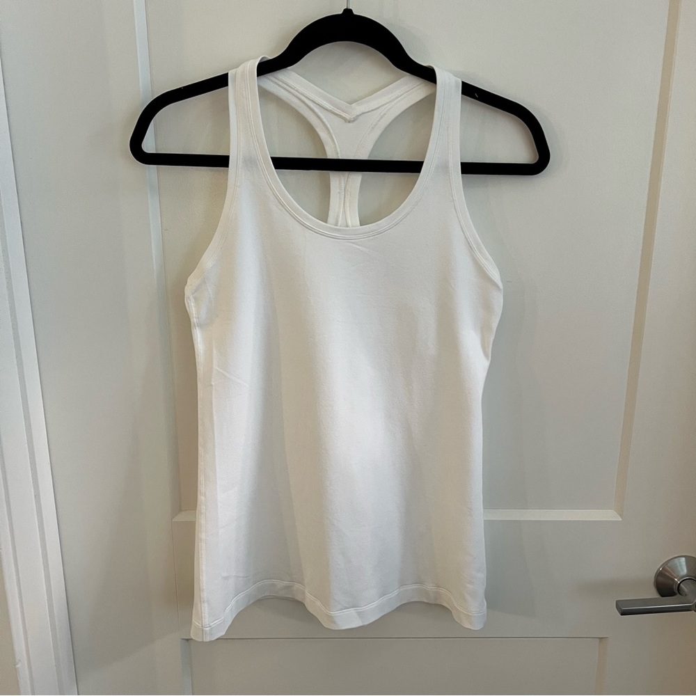Lululemon white 10 ladies cool racer back tank top EUC